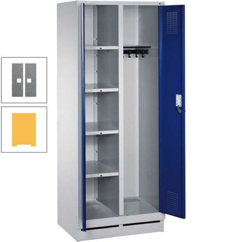 Mehrzweckschrank, Doppeltüren, Füße, 2 Abteile a 300 mm, Korpus anthrazitgrau, Tür anthrazitgrau, 1.800 x 600 x 500 mm (HxBxT)