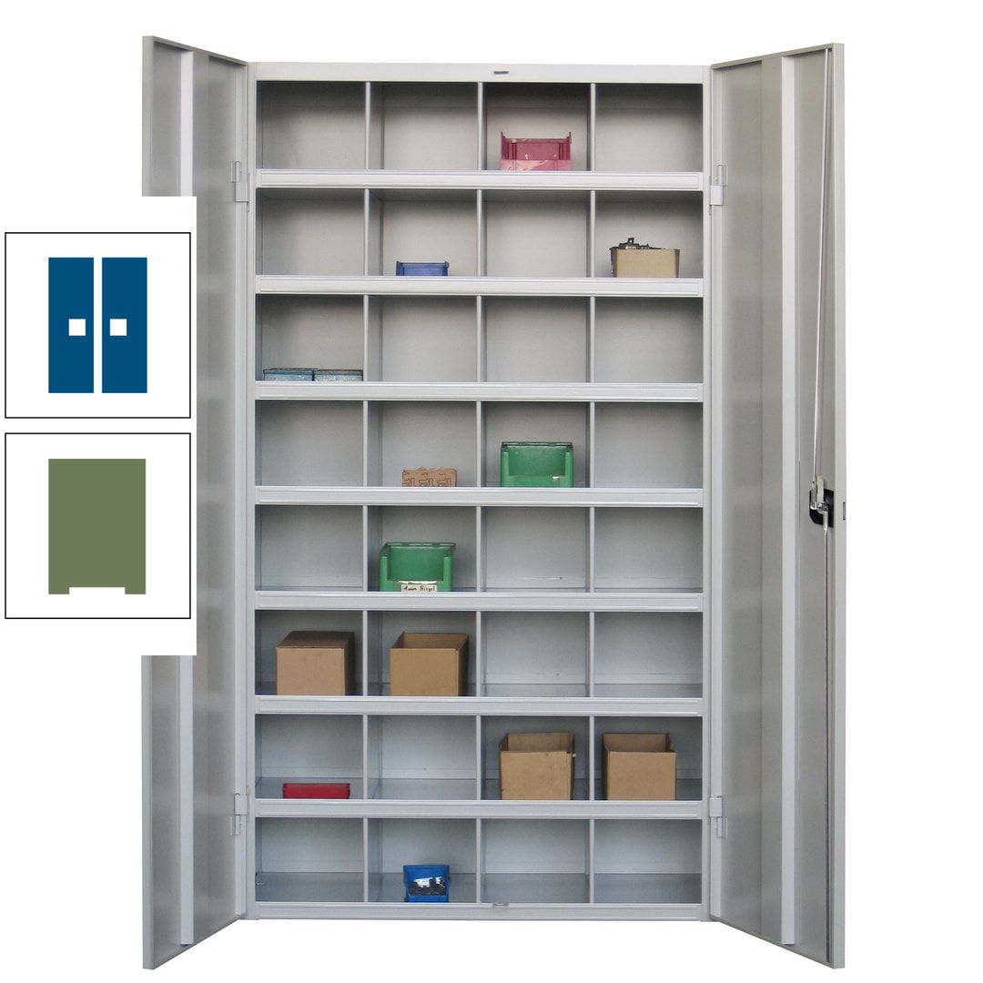 Fächerschrank - Sortierstation - Büroschrank - 32 Fächer - 1.800 x 1.000 x 530 mm (HxBxT) - Materialschrank - anthrazitgrau