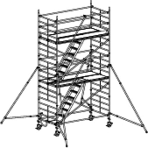 Treppen-Fahrgerüst mit Ausleger - fahrbar - 11.640 x 2.950 x 1.500 mm (HxBxT) - Hymer