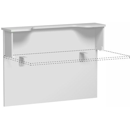Anbau Thekenelement, Anbaumodul, Monitorausschnitt, 25 mm Dreischicht-Feinspan, 1.025 x 1.200 x 300 mm (HxBxT), Dekor Ahorn