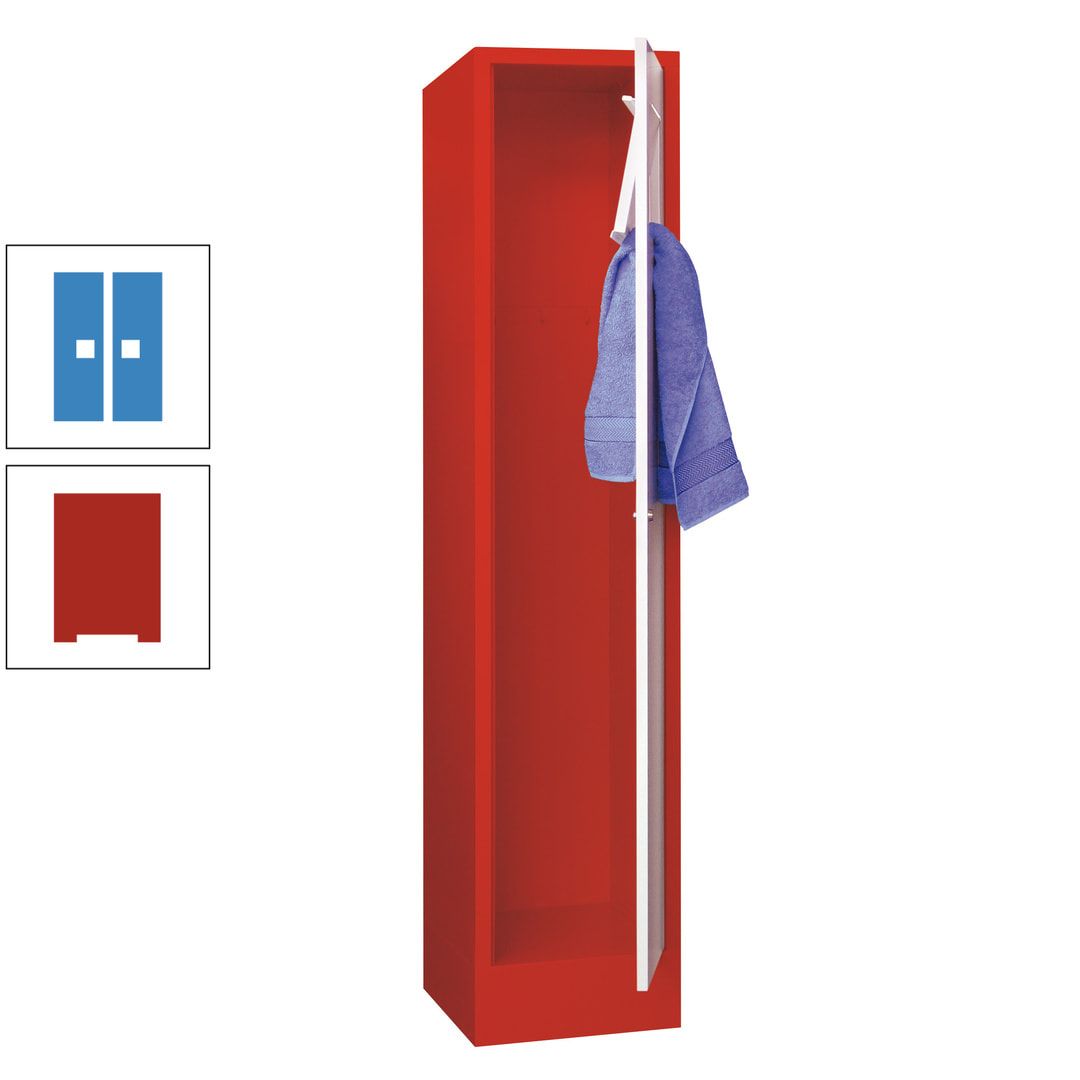 Wäschesammelschrank - 1.850 x 400 x 500 mm (HxBxT) - Sockel - Drehriegel - anthrazitgrau