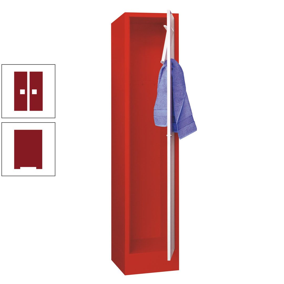 Wäschesammelschrank - 1.850 x 400 x 500 mm (HxBxT) - Sockel - Drehriegel - anthrazitgrau