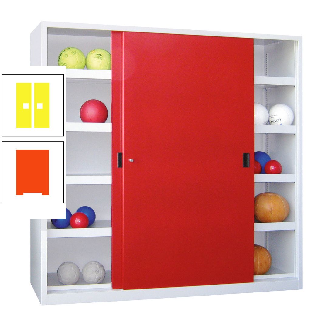 Ballschrank - Schiebetüren - Trennwand - 8 Böden - 1.950x1.500x600 mm (HxBxT) - anthrazitgrau