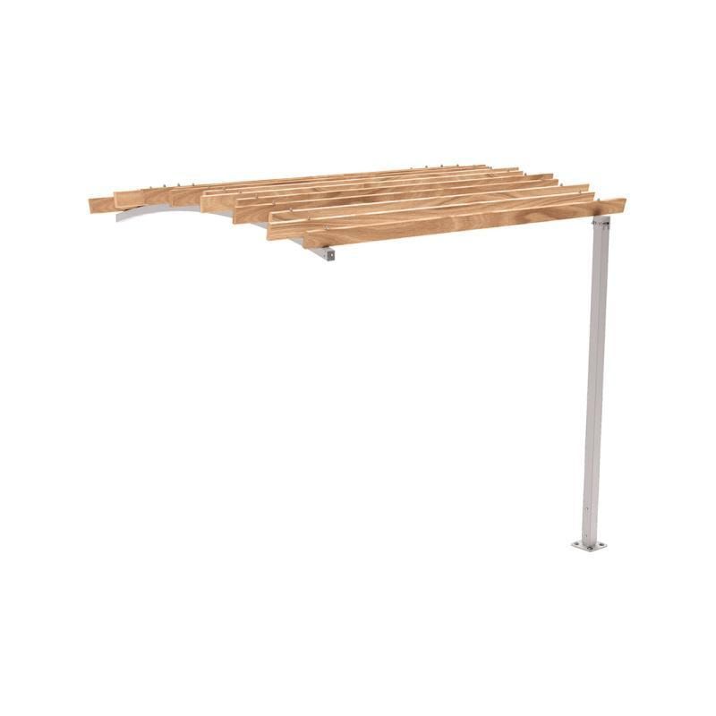 Pergola Fronterweiterung 2, Kiefer druckimprägniert Klasse 4, Stahlrohr 80x80 mm, 2.910 x 2.520 x 3.020 mm (HxBxT) fvz, beschichtet, Farbe Enzianblau