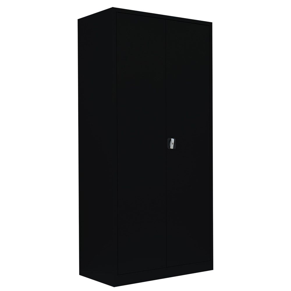 Aktenschrank, Büroschrank, abschließbar, Flügeltüren, 4 Fachböden, 1.950 x 925 x 600 mm (HxBxT), Stahl, Korpus und Türen in lichtgrau