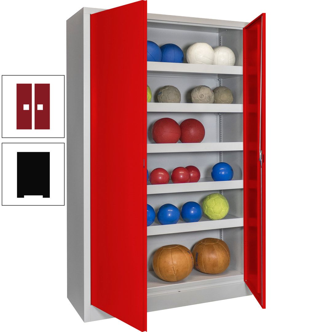 Ballschrank - Vollblechtüren - 5 Böden - 1.950x1.200x500 mm (HxBxT) - anthrazitgrau