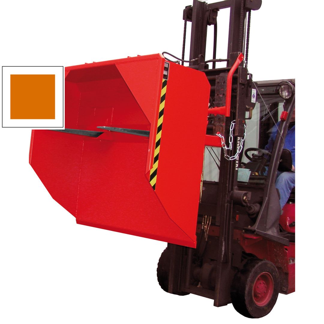 BAUER Staplerschaufel - 1.000 l - 2.000 kg - mechanisch - Zinkenöffnung - feuerrot