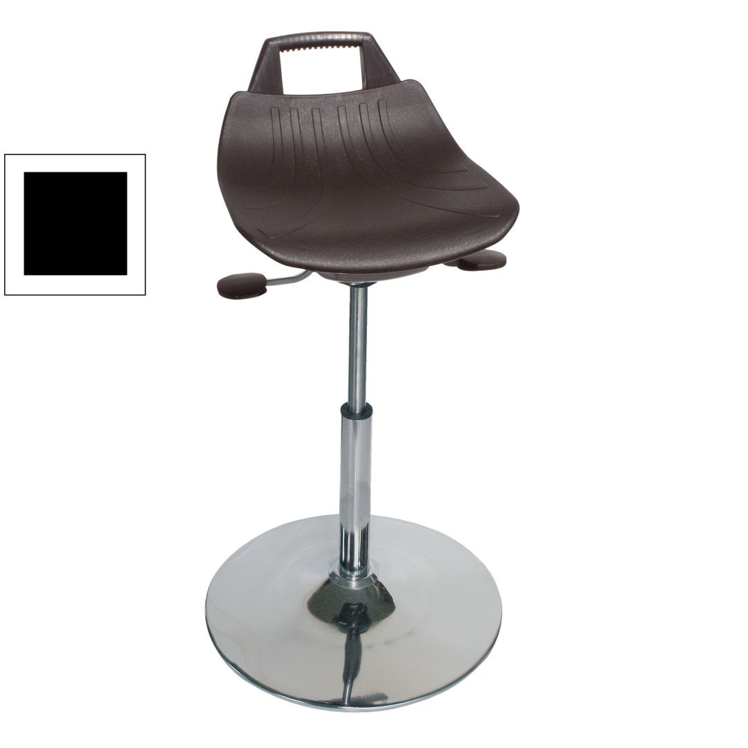 Hocker, Stehhilfe - Sitzhöhe 560-820 mm - Sitz Hartplastik, schwarz