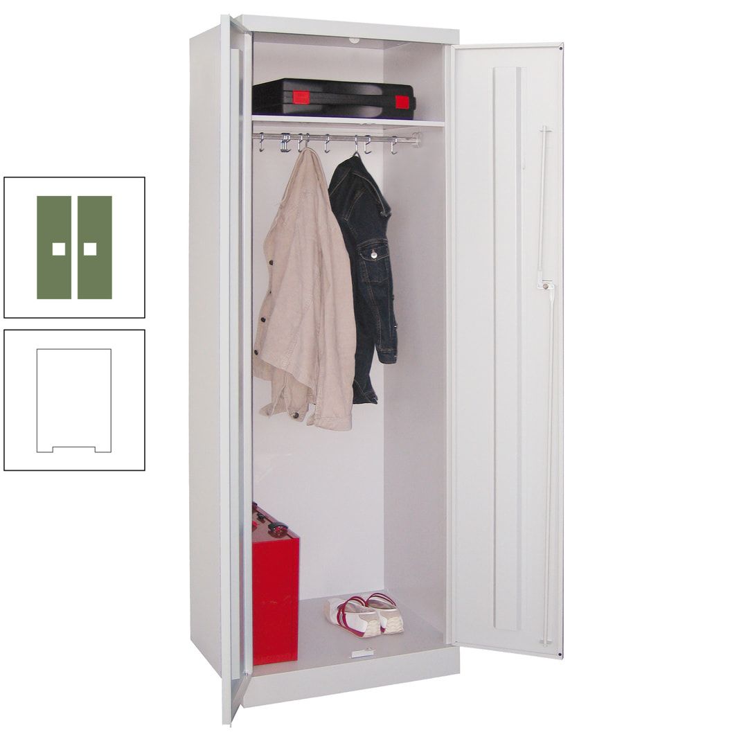 Garderobenschrank - 1 Fachboden - Kleiderstange - 1.800x600x500 mm (HxBxT) - Zylinderschloss - anthrazitgrau