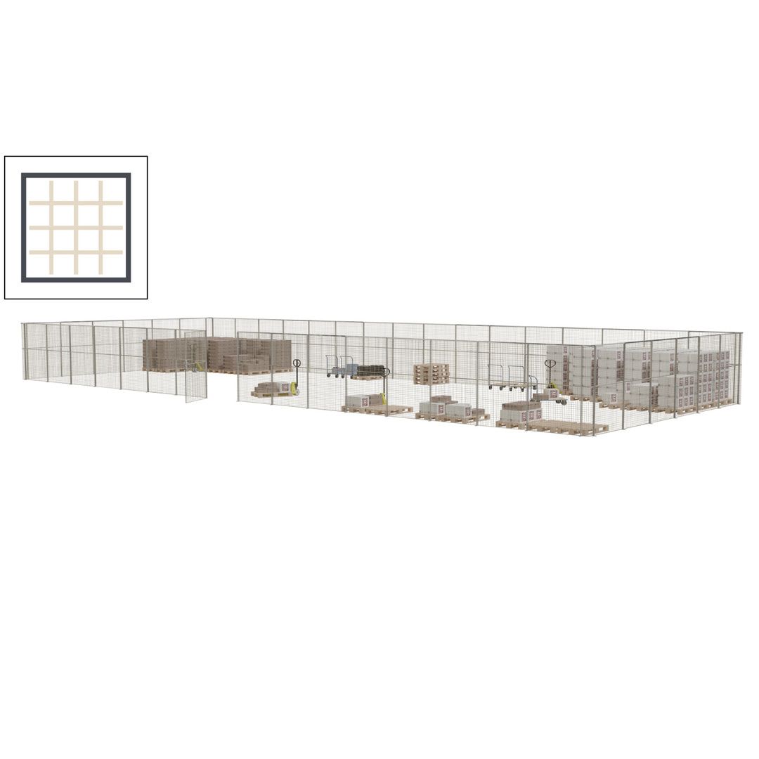 Maschinen Schutzgitter - Hallentrennwand - Sicherheitszaun - Tür - 66 m - 2.200 x 24.400 x 9.400 mm (HxBxT) - enzianblau