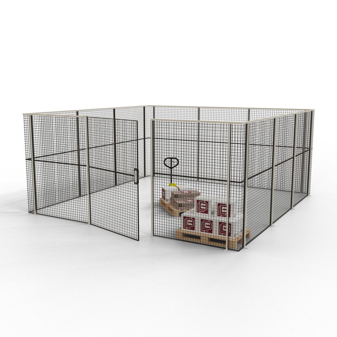 Maschinen Schutzgitter - Hallentrennwand - Sicherheitszaun - Tür - 18 m - 2.200 x 4.900 x 4.900 mm (HxBxT) - enzianblau