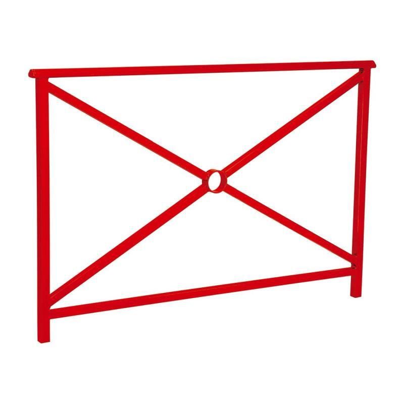 Geländer Kreuz und Kreis - 1.000 x 1.500 mm - abgerundeter Handlauf - Farbe enzianblau - Außengeländer Systemgeländer