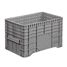 PE Palettenbox - 300 l - 580 x 1.020 x 640 mm (HxBxT) - Wände durchbrochen - grau