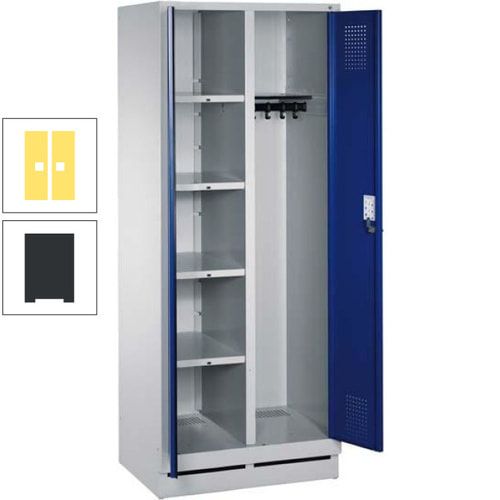Mehrzweckschrank, Doppeltüren, Füße, 2 Abteile a 300 mm, Korpus anthrazitgrau, Tür anthrazitgrau, 1.800 x 600 x 500 mm (HxBxT)
