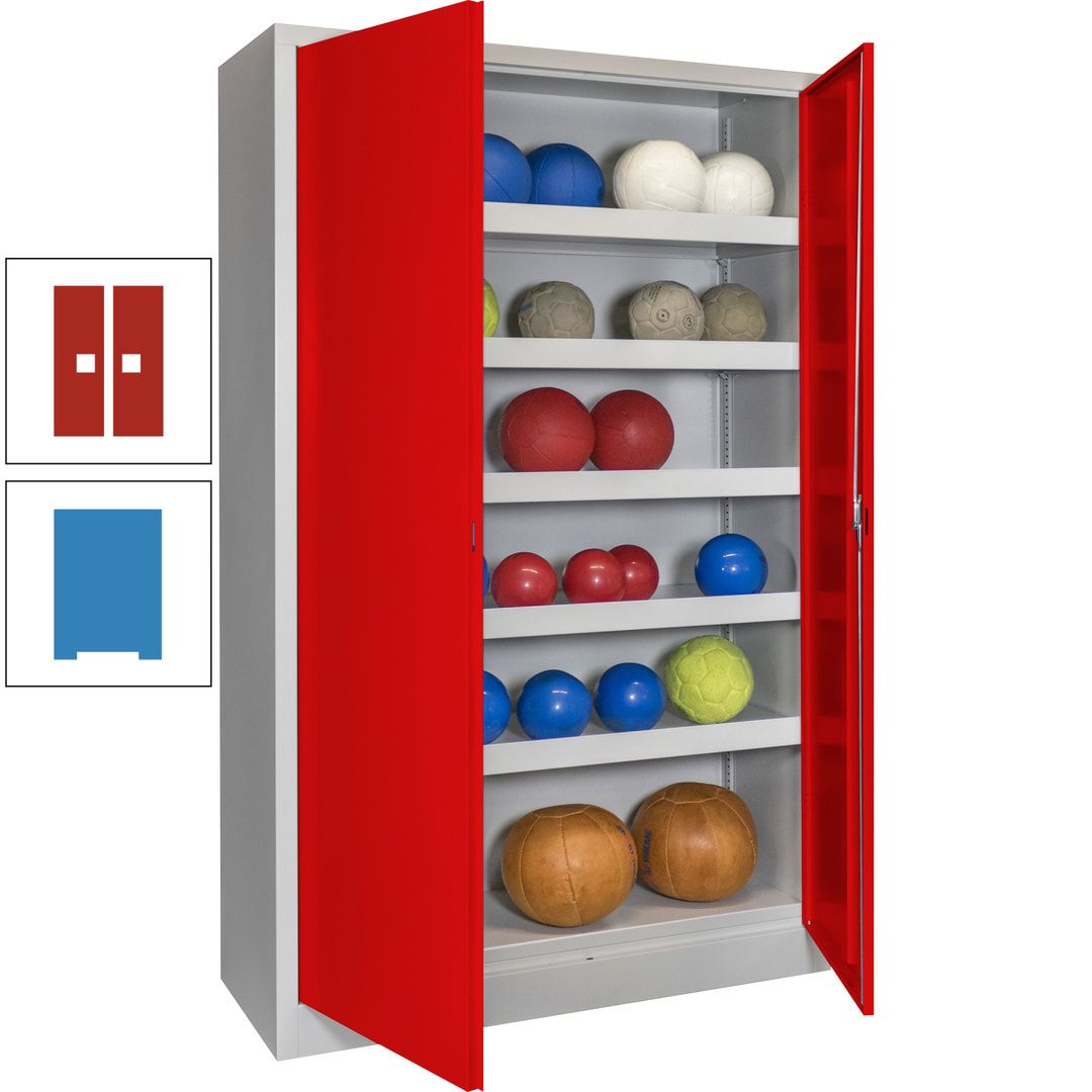 Ballschrank - Vollblechtüren - 5 Böden - 1.950x1.200x500 mm (HxBxT) - anthrazitgrau