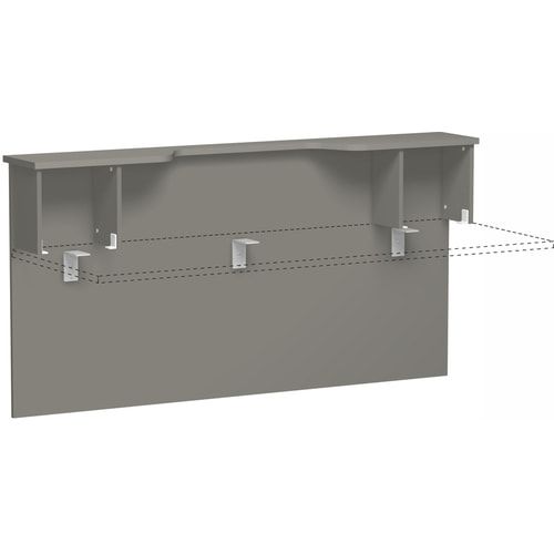 Anbau Thekenelement, Anbaumodul, Monitorausschnitt, Fachseiten, 25 mm Dreischicht-Feinspan, 1.025 x 1.800 x 300 mm (HxBxT), Dekor Ahorn