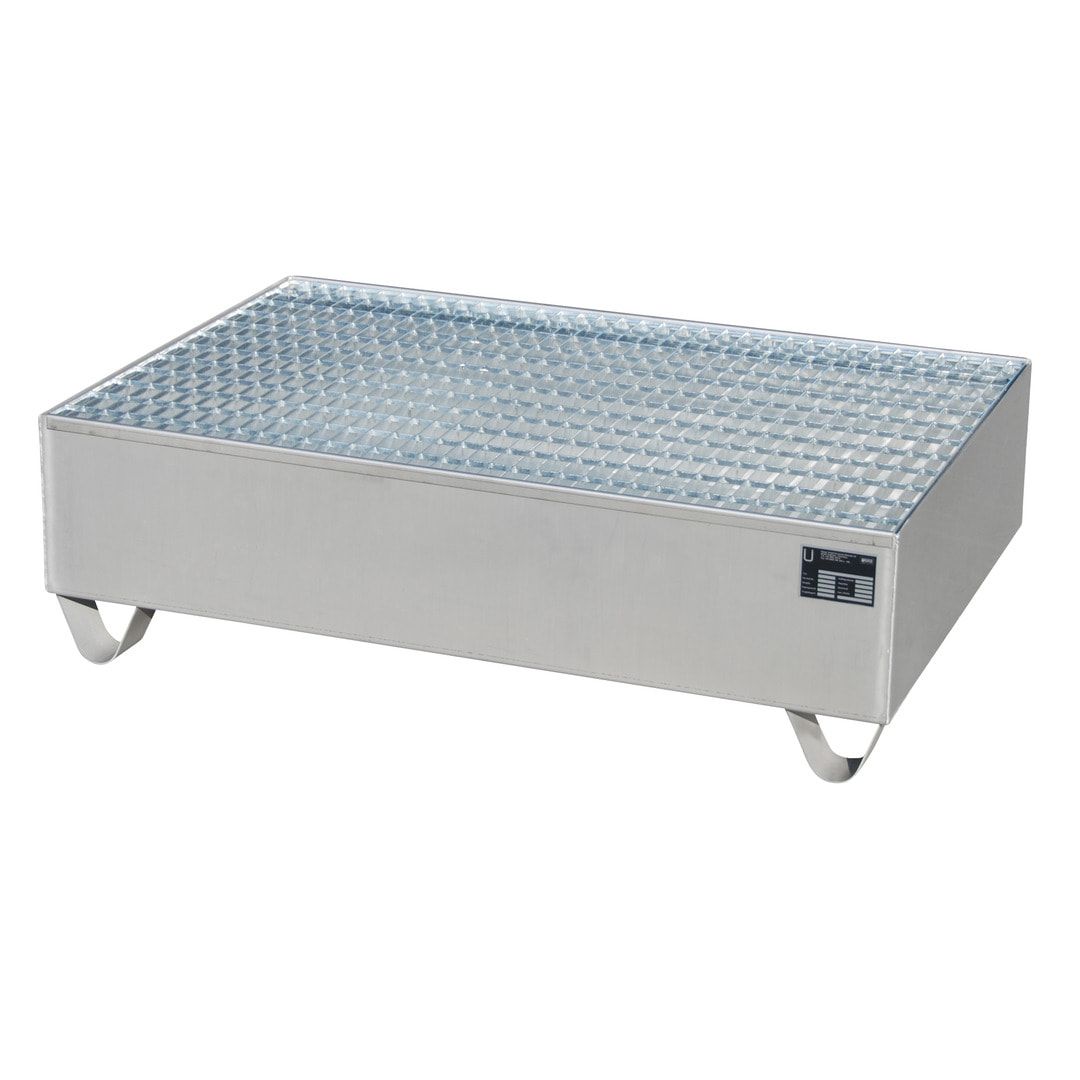 Edelstahl-Auffangwanne für 200 l Fässer - 210 l Volumen - 465 x 800 x 800 mm (HxBxT)