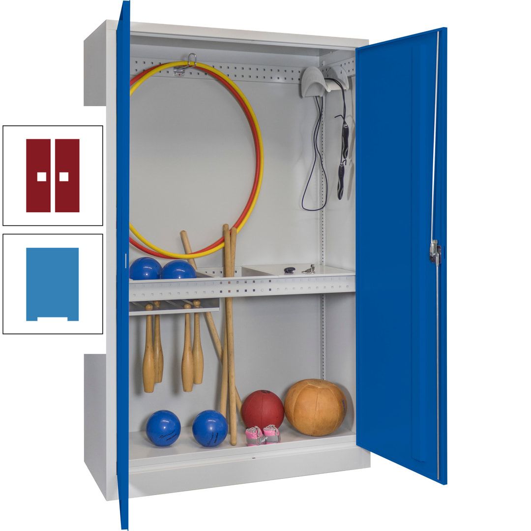 Sportschrank - Vollblechtüren - Variante 3 - 1.950x1.200x500 mm (HxBxT) - anthrazitgrau