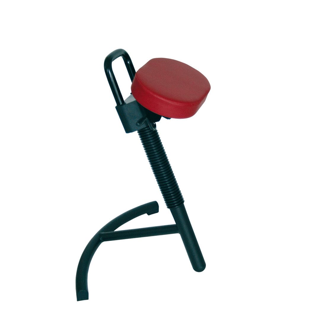 Stehhilfe mit Gasdruckfeder - höhenverstellbar 645 bis 825 mm - Sitz Kunstleder, Atollblau - Gestell schwarz
