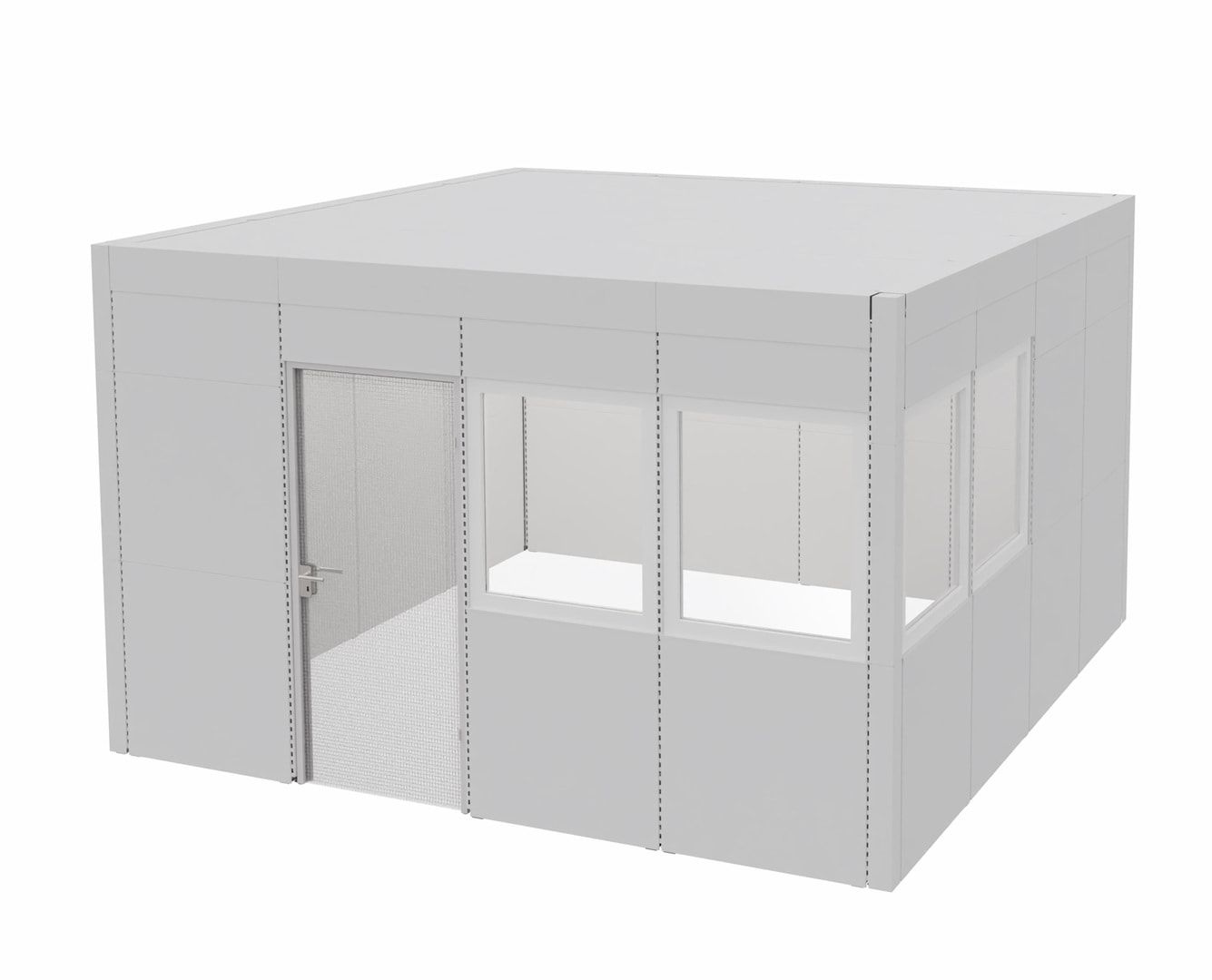 OTTOKIND Akustik-Kabine, Raumkabine, Bürokabine, ca. 12 qm, 2.610 x 4.230 x 3.230 mm (HxBxT), Schalldämmung, LED-Beleuchtung, Stahlblech, lichtgrau