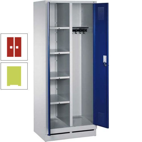 Mehrzweckschrank, Doppeltüren, Füße, 2 Abteile a 300 mm, Korpus anthrazitgrau, Tür anthrazitgrau, 1.800 x 600 x 500 mm (HxBxT)