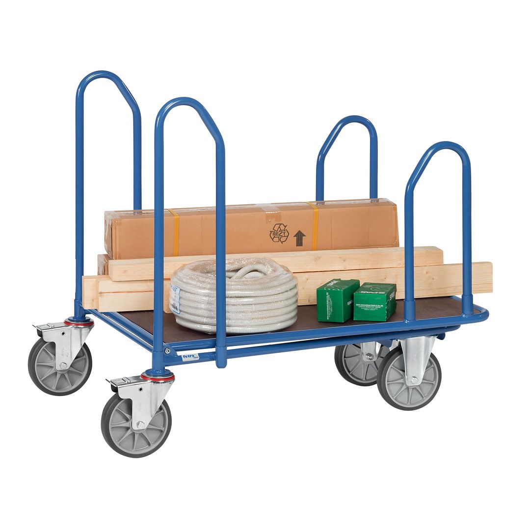 Fetra - Ineinanderschiebbarer Wagen m. Seitenbügel - 400 kg Traglast - Ladefläche 500 x 850 mm (BxT)