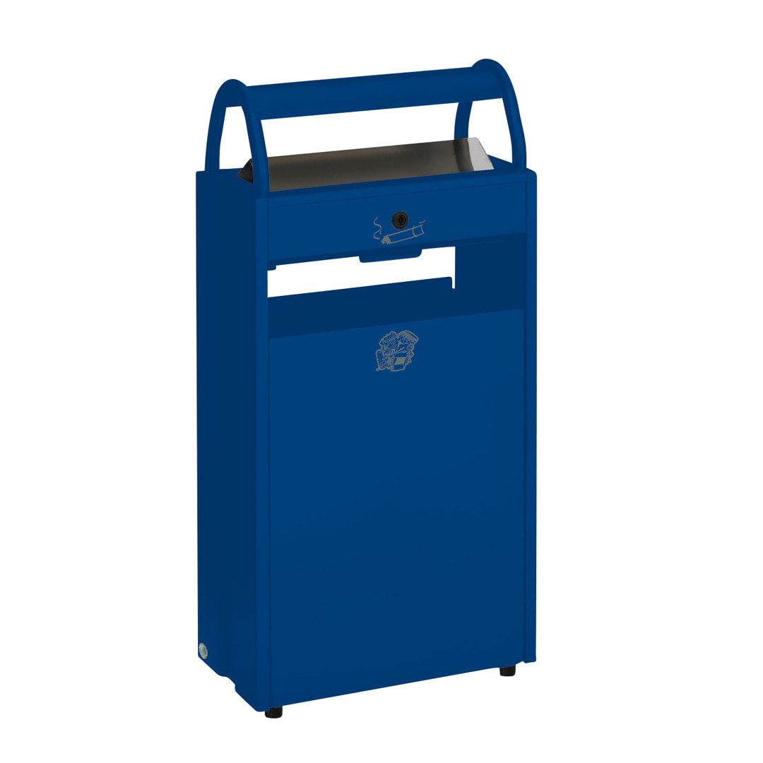 Abfallsammler mit Ascher und Schutzdach - Volumen 60 l - Ascher 9 l - 960 x 480 x 250 mm (HxBxT) - anthrazit