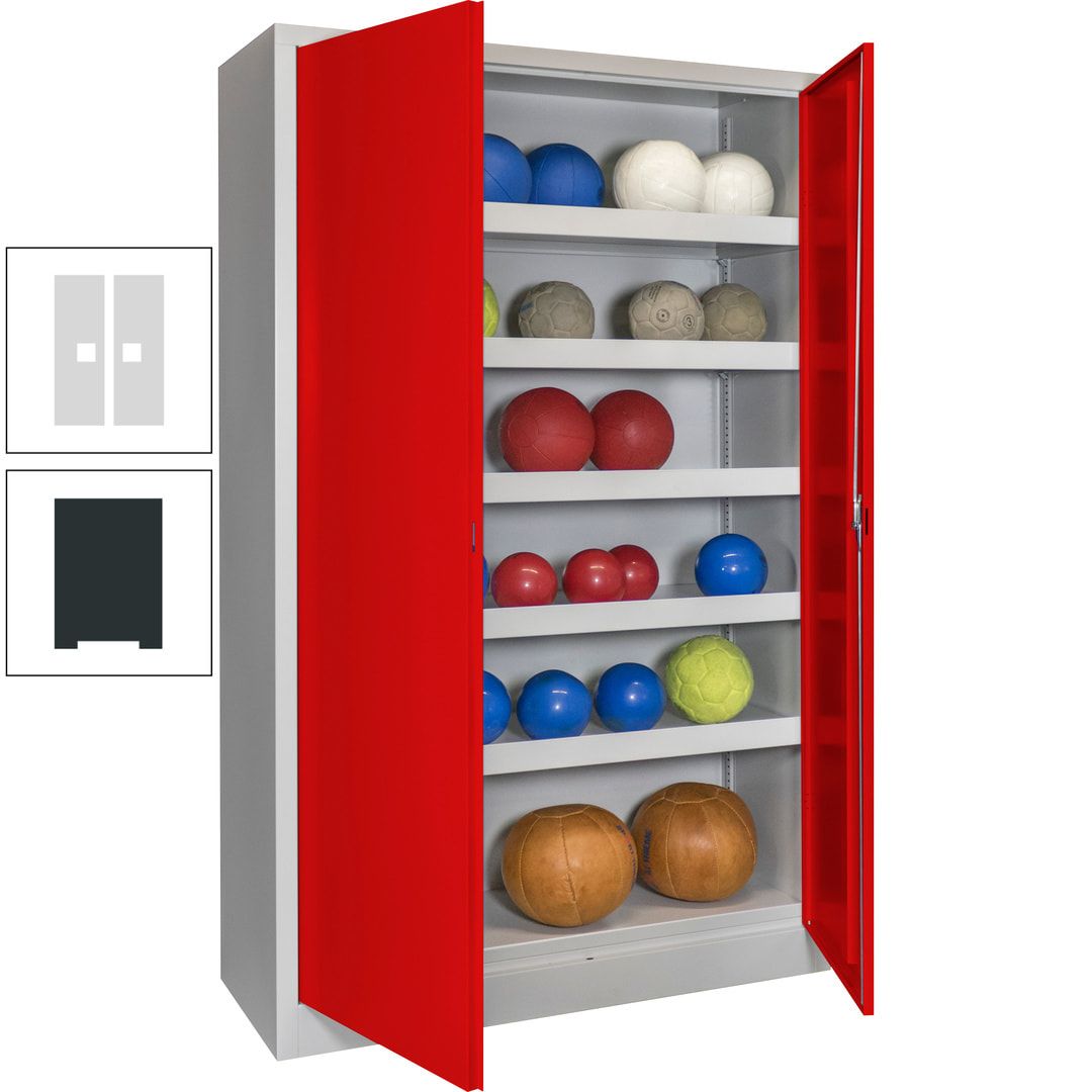 Ballschrank - Vollblechtüren - 5 Böden - 1.950x1.200x500 mm (HxBxT) - anthrazitgrau