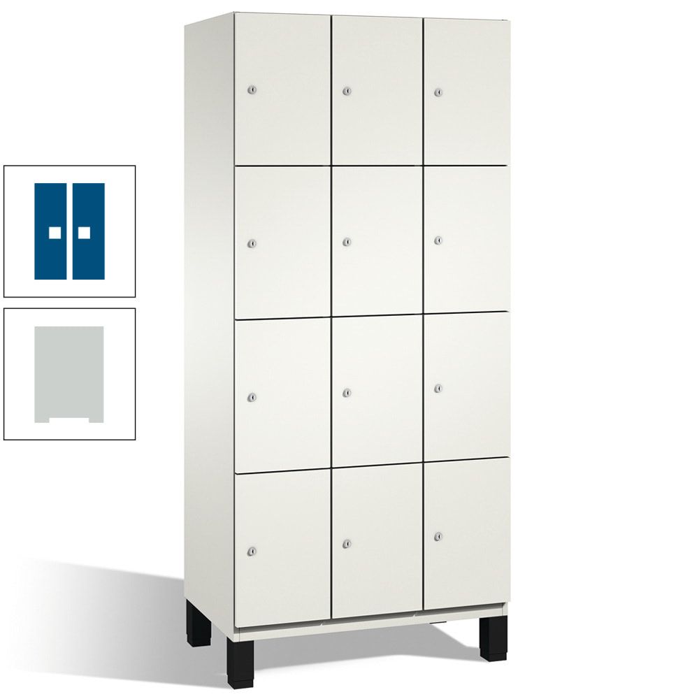 Fächerschrank, Stahlschrank, 12 Fächer, Türöffnungsbegrenzer, mit Füßen, Korpus lichtgrau, Tür anthrazitgrau, 1.980 x 900 x 525 mm (HxBxT)