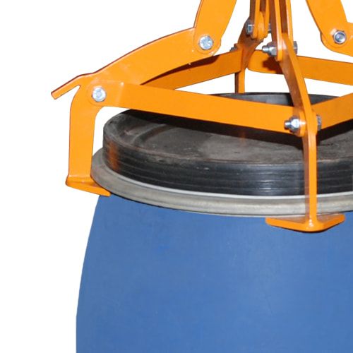Fassgreifer - Traglast 350 kg - f. stehende 120-l Kunststoff-Fässer - feuerverzinkt