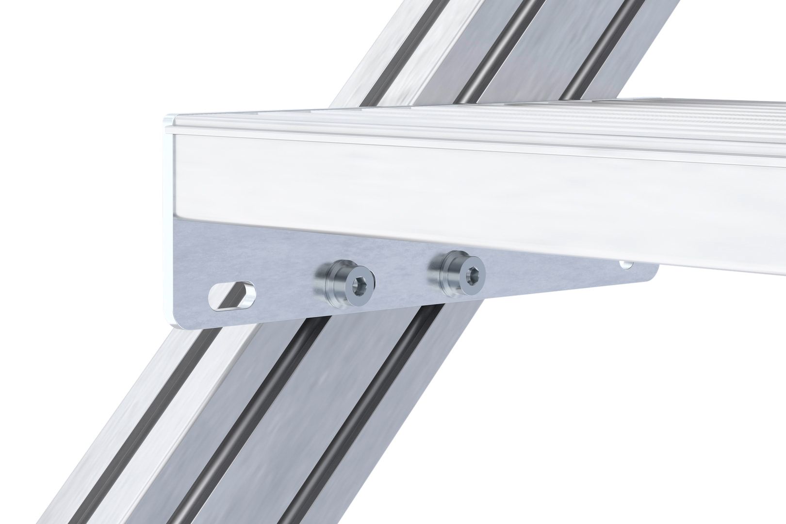 Aluminium Treppenpodest mit Rollen - Stufenbreite 1.000 mm - 2 Stufen - Podestlänge 500 mm - Podestleiter - Podest - Plattformleiter - Hymer