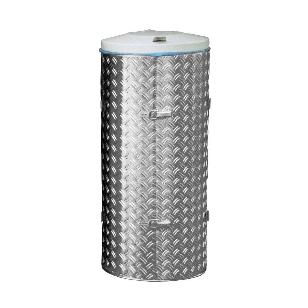 Abfallbehälter aus Edelstahl u. Alu-Duett-Blech - Inh. 120 l - Deckelfarbe blau