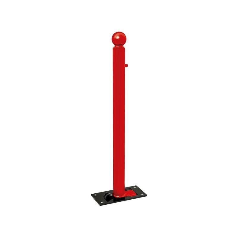 Klappbarer Pfosten mit Kugelkopf - 76 x 1.079 mm (DxH) - Überfahrhöhe 105 mm - Farbe enzianblau - Absperrpfosten