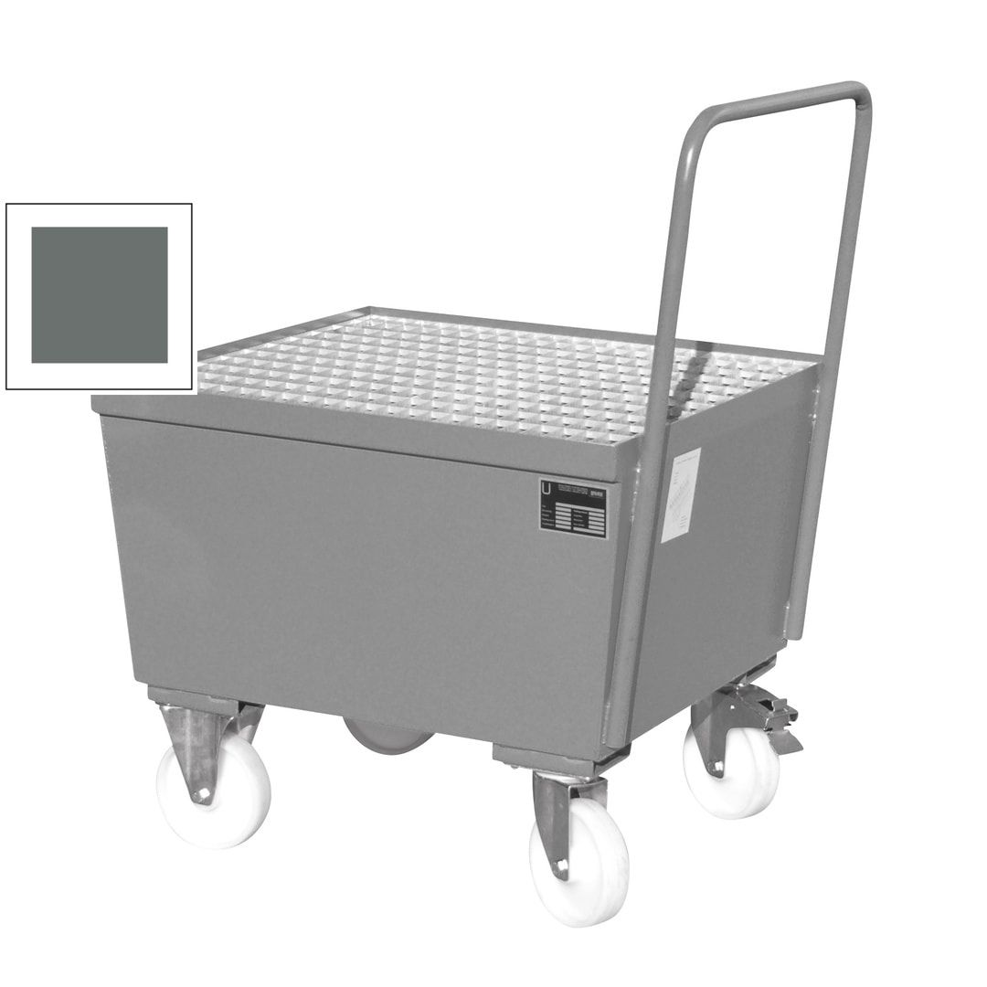 Auffangwanne - 215 l - für 1 x 200-l-Fass - Rollen - Griff - feuerrot