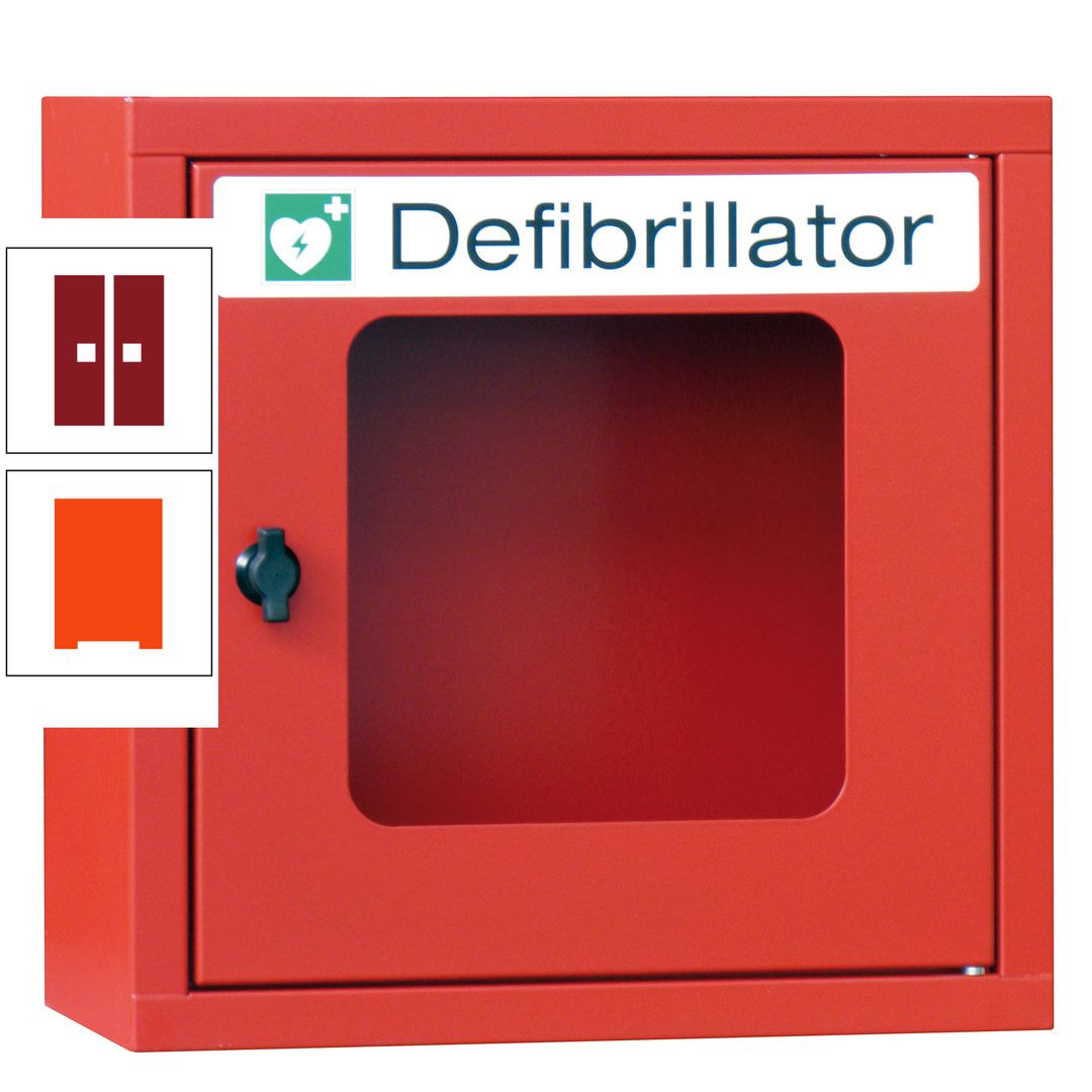 Defibrillatorenschrank - 400 x 400 x 200 mm (HxBxT) - Sichtfenster - anthrazitgrau