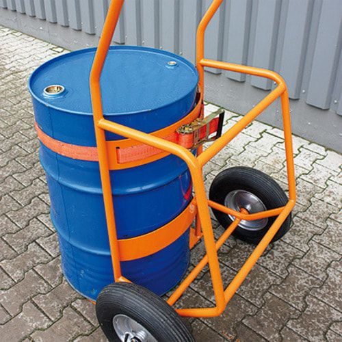 Eichinger Fasswagen, Handwagen, Fasskarre, Sickenfässer, 300 kg, Luftreifen, 1.650 x 655 x 880 mm (HxBxT), Stützbügel, Farbe anthrazitgrau