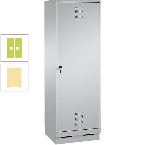 Doppel-Spind, Garderobenschrank, 1 Tür für 2 Abteile a 300 mm, Korpus anthrazitgrau, Türen anthrazitgrau, 1.800 x 600 x 500 mm (HxBxT)