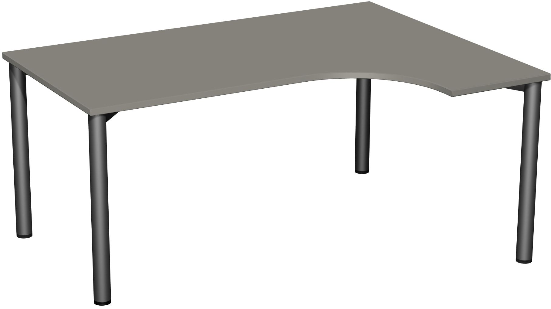 Eckschreibtisch - Ecke links - 4-Fuß Flex - 720 x 1.600 x 1.200 mm (HxBxT) - Gestell anthrazit - Ahorn