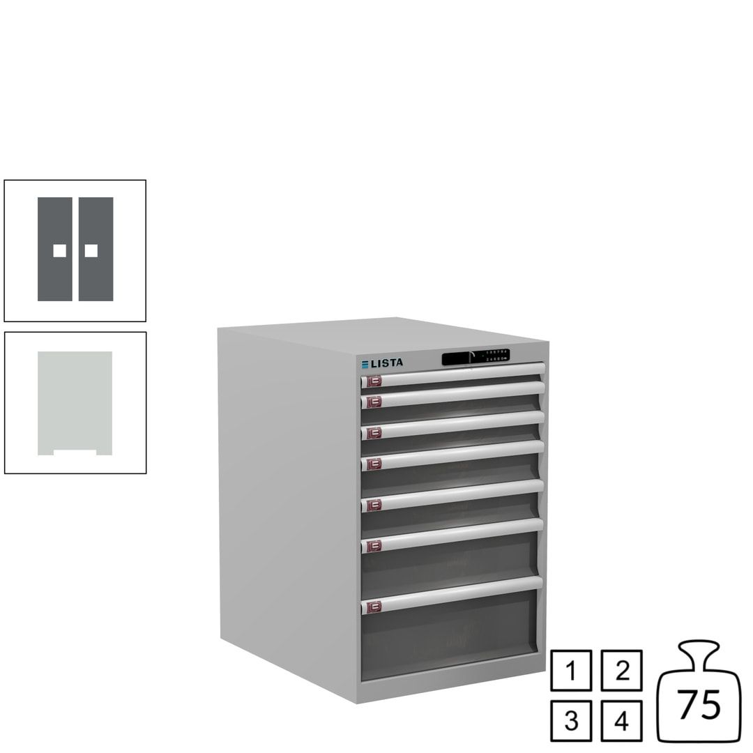 Lista Schubladenschrank - 14.404.010 - 850x564x725 mm (HxBxT) - 7 Schubladen - 75 kg - Key Lock - lichtblau (RAL 5012)