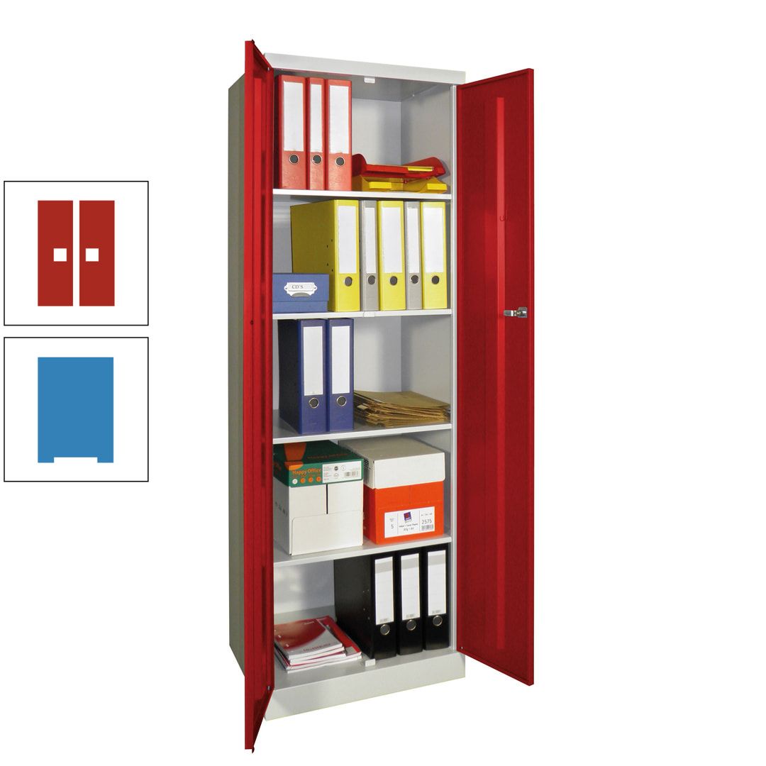 Aktenschrank - Sockel - 4 Böden - 1.800x600x500 mm (HxBxT) - Zylinderschloss - anthrazitgrau