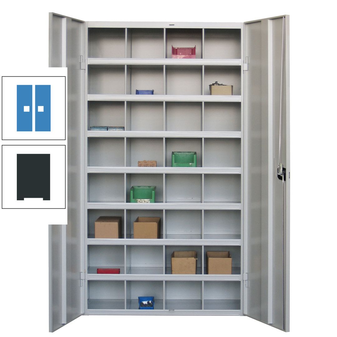 Fächerschrank - Sortierstation - Büroschrank - 32 Fächer - 1.800 x 1.000 x 530 mm (HxBxT) - Materialschrank - anthrazitgrau