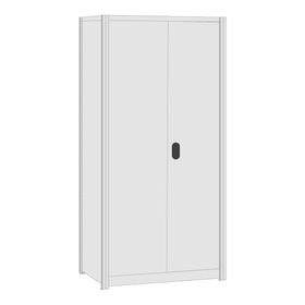 Stahlschrank mit Flügeltüren - 150 kg - 5 Fachböden - 2.000 x 1.005 x 500 mm (HxBxT) - lichtgrau
