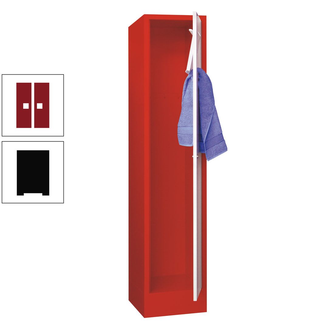 Wäschesammelschrank - 1.850 x 400 x 500 mm (HxBxT) - Sockel - Drehriegel - anthrazitgrau