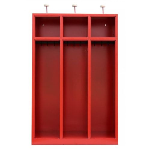 Feuerwehrschrank mit 1 Abteil - Spind mit Helmhalter - 1.800 x 415 x 500 mm (HxBxT) - feuerrot