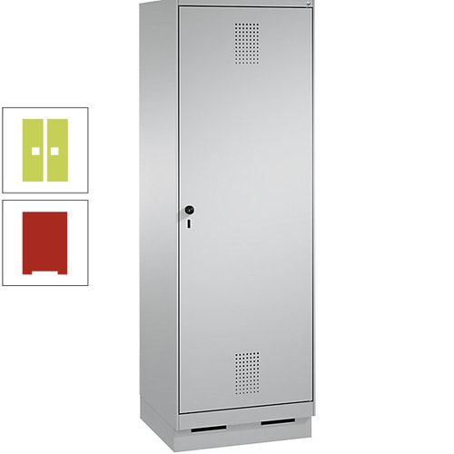Doppel-Spind, Garderobenschrank, 1 Tür für 2 Abteile a 300 mm, Korpus anthrazitgrau, Türen anthrazitgrau, 1.800 x 600 x 500 mm (HxBxT)