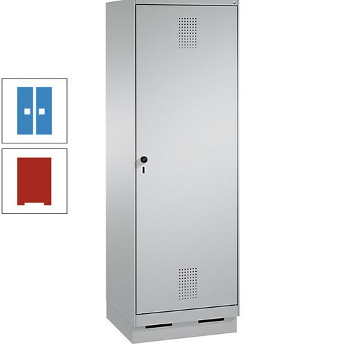 Doppel-Spind, Garderobenschrank, 1 Tür für 2 Abteile a 300 mm, Korpus anthrazitgrau, Türen anthrazitgrau, 1.800 x 600 x 500 mm (HxBxT)