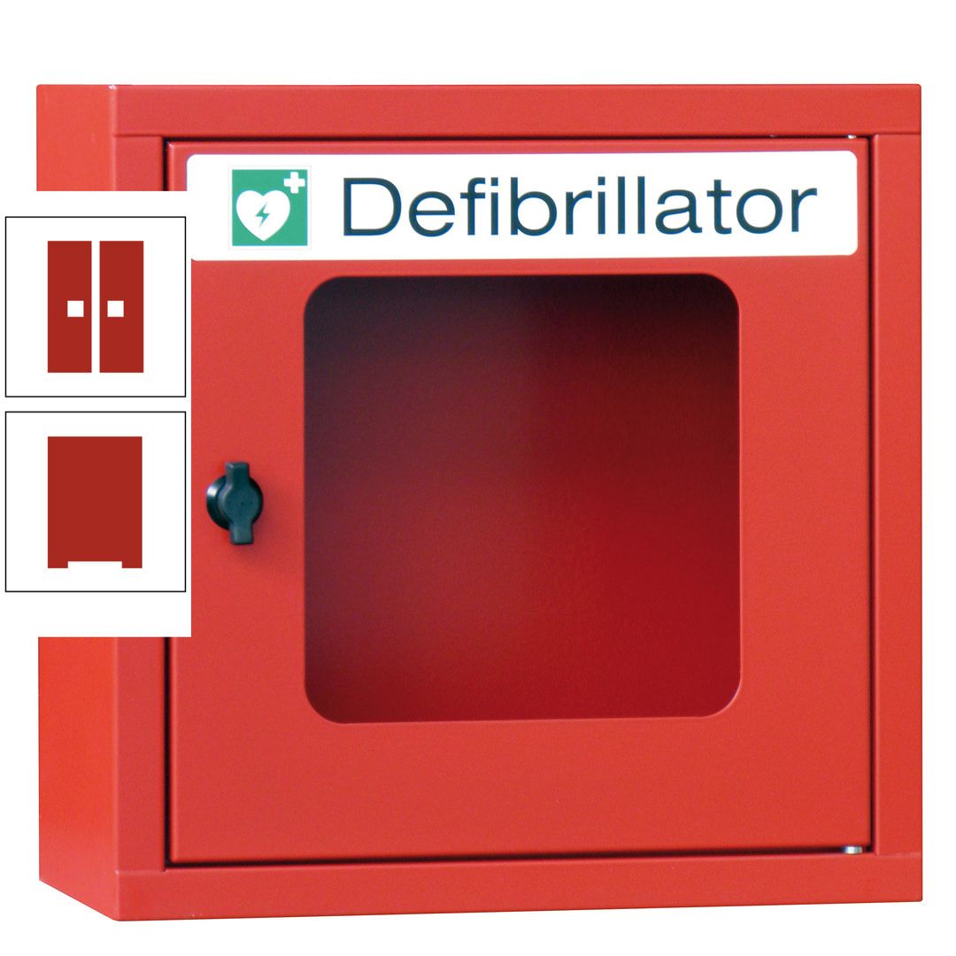 Defibrillatorenschrank - 400 x 400 x 200 mm (HxBxT) - Sichtfenster - anthrazitgrau