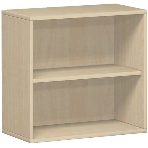 Büroregal, Schreibtischhöhe, Metallsockel/Standfüße, Dreischicht-Feinspan, Einlegeboden, 768 x 1.000 x 425 mm (HxBxT), Dekor Ahorn
