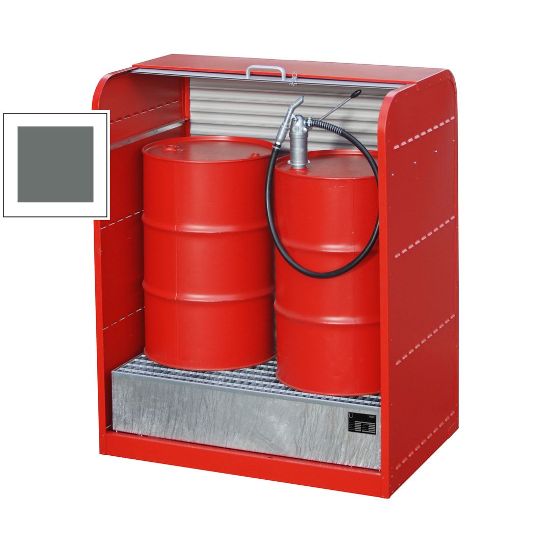Gefahrstoffschrank mit Rollladen - für 2 x 200-l-Fass - feuerrot