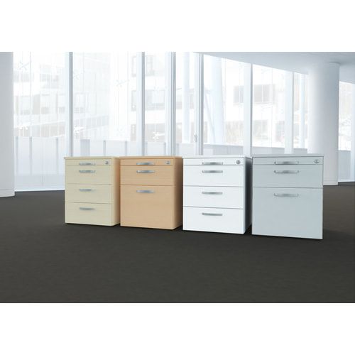 Standcontainer, Hängeregistratur, 2 Schubladen, Ordnungsfach, 720 x 438 x 800 mm (HxBxT), Front Ahorn, Oberboden Ahorn, Korpus Ahorn